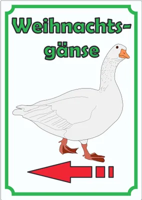 Produktbild von Weihnachtsgans Werbeaufkleber Aufkleber Hochkant mit Pfeil links A9 (37x52mm)