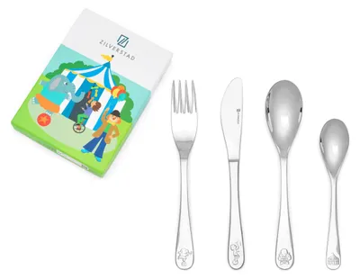 Kinderbesteck 4-teilig Circus, Edelstahl, spülmaschinengeeignet