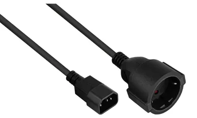 Produktbild von kabelmeister Netzkabel C14 an Schutzkontakt-Buchseschw. 1m