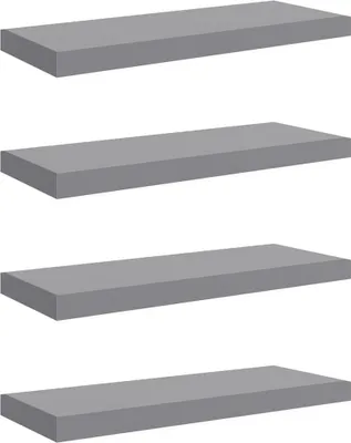 Obrázek produktu pro vidaXL Závěsné police 4 ks. Šedá 60x23,5x3,8cm MDF
