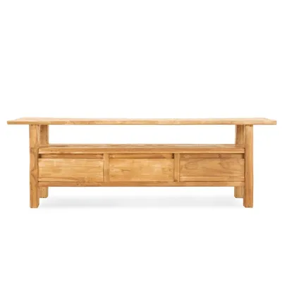 Produktbild von TV-Lowboard Blora 150cm aus Teakholz - Hellbraun