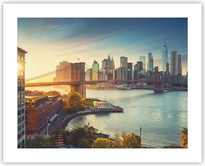 Produktbild von Poster - Poster ohne Rahmen - New York Brücke - 50x40 cm - Wand Bild - Wanddeko - Wandbilder - Kunstposter - Wandposter - Bilder - Kunstdruck - Wanddekoration - Wandbild - P2XAA50x40-4047