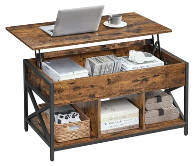 Productafbeelding van VASAGLE salontafel, verstelbare woonkamertafel, bijzettafel, met verborgen
