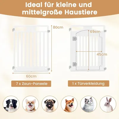 Produktbild von Hundezwinger – Welpenzwinger – Hundekennel – Hundebox – Tierzwinger – 8 Paneele – Faltbar und leicht