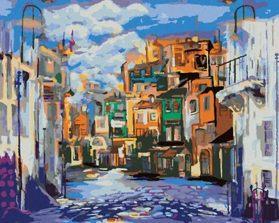 Immagine prodotto di Zuty - Dipingere con i numeri - TEMPO SFAVOREVOLE IN UNA PICCOLA CITTÀ, 40x50 cm, senza cornice e senza tela