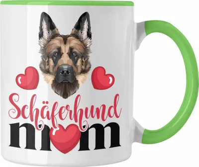 Produktbild von Trendation - Schäferhund Besitzer Mom Mama Tasse Geschenk Lustiger Spruch Geschenkidee Schäferhund Besitzerin (Grün)