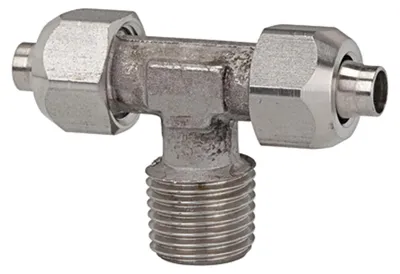 Produktbild von Riegler T-Einschraubverschraubung, R 1/4 a., für Schlauch 6/4, ES 1.4404