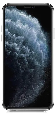 A smartphone with a dark, abstract wallpaper displayed on its screen, presented against a white background.