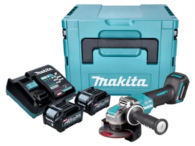 Image de Makita GA 047 GD201 Meuleuse d'angle sans fil 40 V max. 125 mm X-LOCK Brushless + 2x batterie 2,5 Ah + chargeur + Makpac