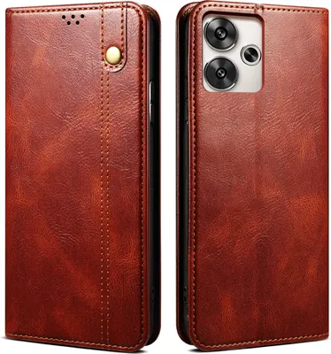 Produktbild von Hülle für Xiaomi Poco M6 4G /Redmi 13 4G Leder Brieftasche Schutzhülle mit Standfunktion Rot