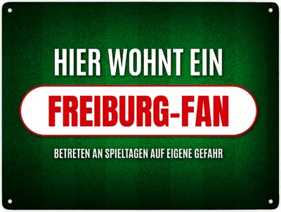 Produktbild von Hier wohnt ein Freiburg-Fan Metallschild XXL
