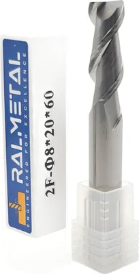 Obrázek produktu pro Fréza na hliník z tvrdokovu, 2 břity, 8 x 20 x 60 mm, 45 HRC
