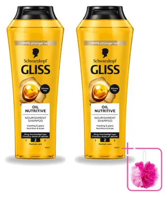 Productafbeelding van 2 x Schwarzkopf Gliss Oil Nutritieve Shampoo voor droog haar - 250 ml - Voordelige verpakking - 2 stuks