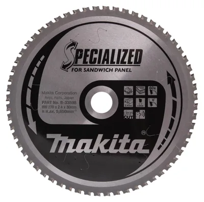 Image de Makita Lame de scie circulaire HM, spéciale, TCT TCT - 270 x 30 mm - 60 dents - Panneaux sandwichs