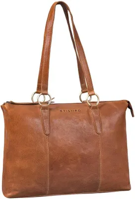Immagine prodotto di Grande borsa shopper in pelle marrone da 16 pollici