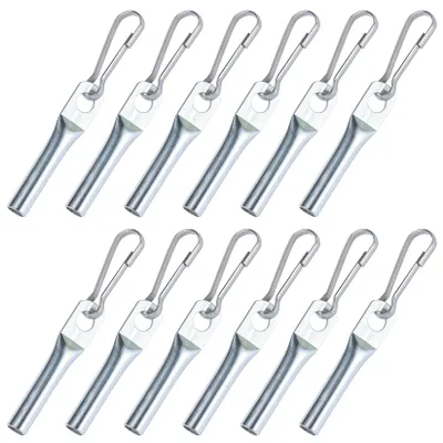 Kabeleindklemmen mit Haken, 12 Stück, verzinkt, für 8 mm Seil