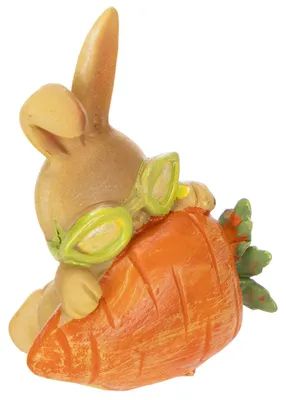 Produktbild von Dekofiguren Osterhasen mit Karotte Frühlingstischdekoration, 3 Stück
