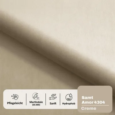 Produktbild von MOTIVENA Leno Polsterbett 160x200 mit Bettkasten, Holz Lattenrost, Bett 160x200 Beige Samt (Amor 04)