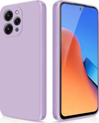 Produktbild von Silikon Hülle für Xiaomi Redmi 12 Flüssigsilikon Dünn Gel Gummi Matt Kratzfeste Schutzhülle Lila