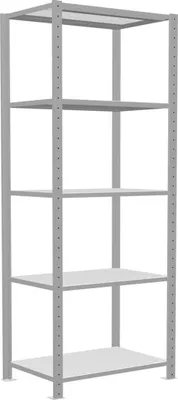 Produktbild von Schulte Fachbodenregal MULTIplus250 Stecksystem | Grundregal | HxBxT 200x75x50cm | 5 Ebenen | Fachlast 250kg | Lichtgrau
