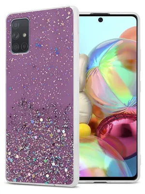 Produktbild von Cadorabo Hülle für Samsung Galaxy A71 5G Schutz Hülle in Lila Handyhülle TPU Etui Glitter Cover Case Glitzer