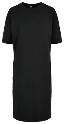 Produktbild von Build Your Brand - T-Shirt-Kleid für Damen, Schlitzsaum, Baumwolle aus biologischem Anbau, Übergroß TN2814 (S) (Schwarz)