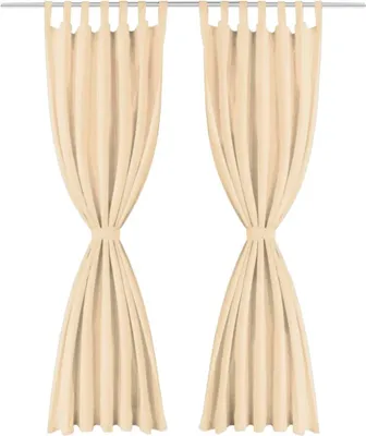 Produktbild von vidaXL Vorhänge aus Mikro-Satin 2 Stk. mit Schlaufen 140×225 cm Beige