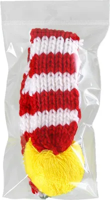 Obrázek produktu pro Vánoční šála pro domácí mazlíčky, roztomilá, zesílená, teplá, pruhovaná, pletená, zimní s chlupatou koulí, pro kočky a psy, fotografie, červená + bílá
