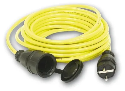 Imagen del producto de Cable de extensión Schuko, modelo N07V3V3, 3x1,5, con enchufes/conectores de goma, bobina de 25 metros