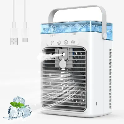Image de Climatiseur mobile - Refroidisseur d'air portable avec réservoir d'eau de 1L et lumière LED