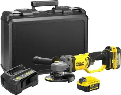 Immagine prodotto di Smerigliatrice angolare a batteria STANLEY FATMAX V20, 125 mm, 18 V, 2 batterie 4 Ah, SFMCG400M2K-QW