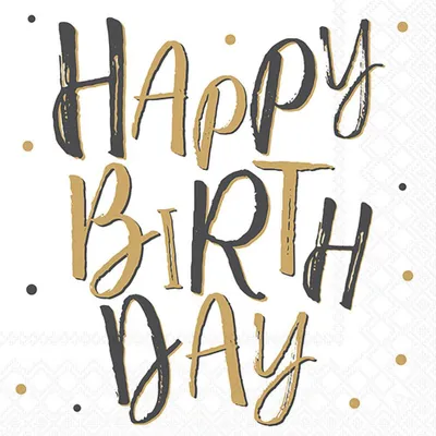 Produktbild von Servietten 33x33 cm - Birthday celebration white