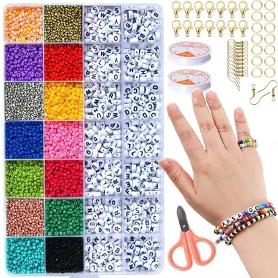 Produktbild von Drobiazgarnia Schmuckbastelset mit Buchstaben-Perlen - DIY Geschenk