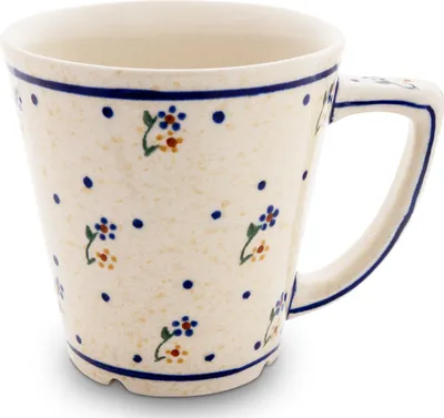 Produktbild von Original Bunzlauer Keramik 350 ml konischer Becher Teebecher Kaffeebecher Teetasse Ø 10,2 cm, H 8,6 cm Design 111