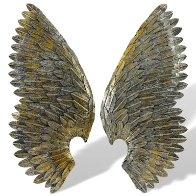 Produktbild von Flügel Paar Engel Engelsflügel Metall Wanddeko Wandskulptur Wandhänger