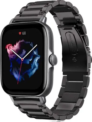 Produktbild von Strap-it Amazfit GTS 3 Titanarmband (Schwarz)