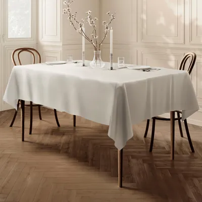 Stofftischdecke rechteckig 140 x 240 cm creme