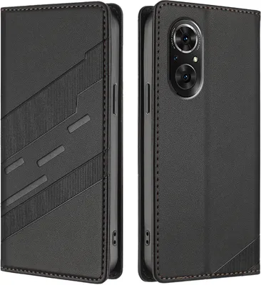 Produktbild von Hülle für Huawei Nova 9 SE/Honor 50 SE, Kunstleder Brieftaschen Handyhülle mit Kartenfach und Standfunktion Schwarz
