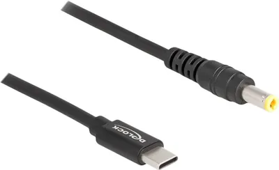 Produktbild von DeLOCK Notebook Ladekabel USB Type-C Stecker zu 5,5 x 2,5 mm Stecker, 1,5 m, USB C, 5.5 x 2.5 mm, 20 V