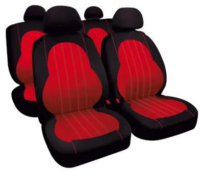 Productafbeelding van LAMPA Alissa: universele autostoelhoezen, voor- en achterkant, polyester, rood