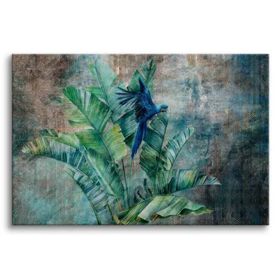 Produktbild von Leinwandbild Wandbilder für Wohnzimmer Grüne Blätter Pastell 80x120 cm