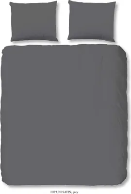 Immagine prodotto di HIP Mako biancheria da letto in raso 3 pezzi copripiumino 240 x 220 cm federa 60 x 70 cm copripiumino liscio 0280.03.03 Grigio