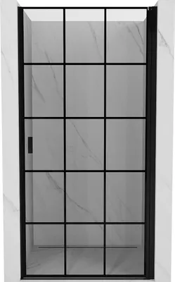 Produktbild von Mexen Mist-B Duschkabinentür rechts öffnend 90 cm, schwarzes Gitter, schwarz - 8A2-090-000-70-77-P