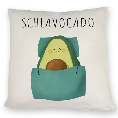 Produktbild von Schlafende Avocado Kissen mit Spruch Schlavocado