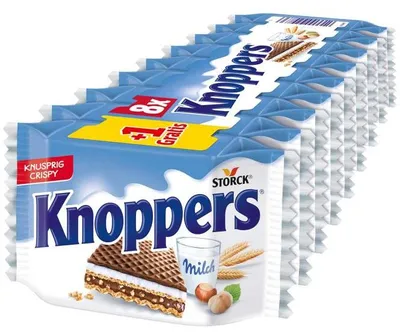 Produktbild von Knoppers Haselnuss 8er + 1 gratis