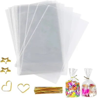 Image de Sachets en cellophane - Lot de 100 - 15 x 25 cm - Transparent