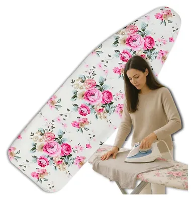 Zdjęcie produktu dla EDIBAZZAR | Pokrowiec na deskę do prasowania w grube kwiaty 120x38 cm