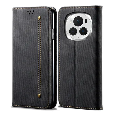 Obrázek produktu pro Pouzdro pro Honor Magic6 Pro, Kožené Peněženkové Pouzdro s Magnetickým Uzavíráním a Stojánkem černé