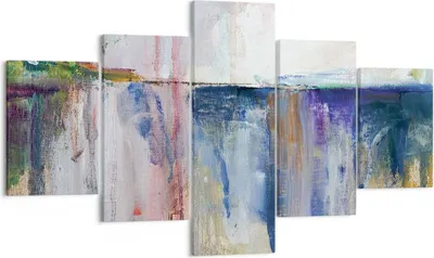 Produktbild von Bild auf Leinwand - Leinwandbild - 5 Teile - Abstraktion Farben Öl - 125x70cm - Wand Bild - Wanddeko - Wandbilder - Leinwanddruck - Bilder - Wanddekoration - Leinwand bilder - Wandbild - EA125x70-4751