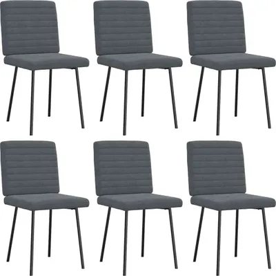 Image de Chaises à manger lot de 6 gris foncé velours